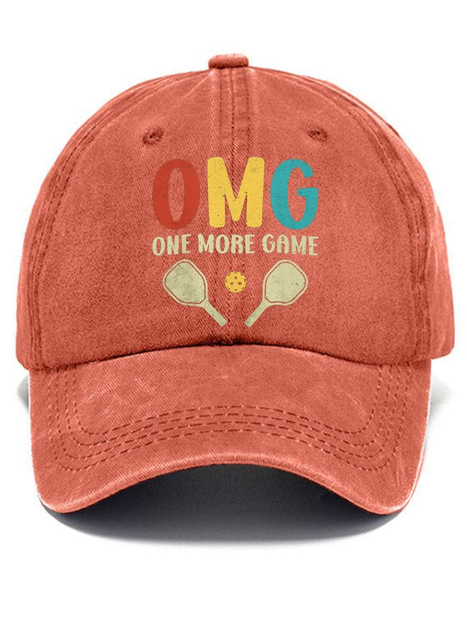 Pickleball enthusiast “OMG-One-more-game” printed hat