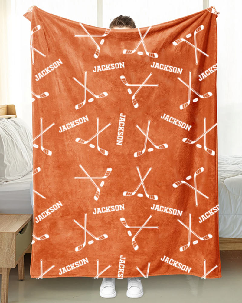 Custom Name Hockey Blanket