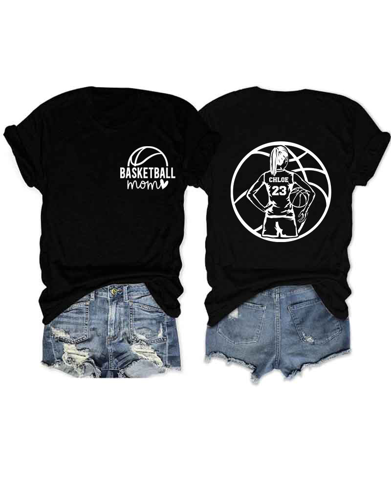 Personalized Basketball Mom T-Shirt