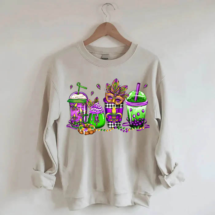 Mardi Gras Coffee Cups Sweatshirt