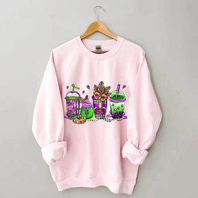 Mardi Gras Coffee Cups Sweatshirt