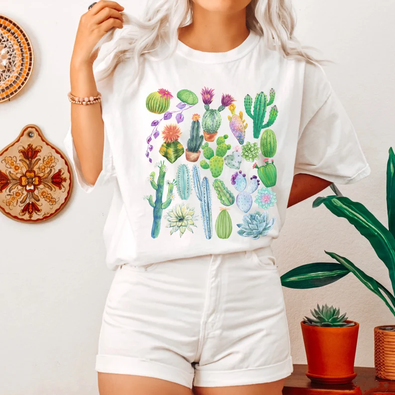 Cactus Flower Art Print T-shirt