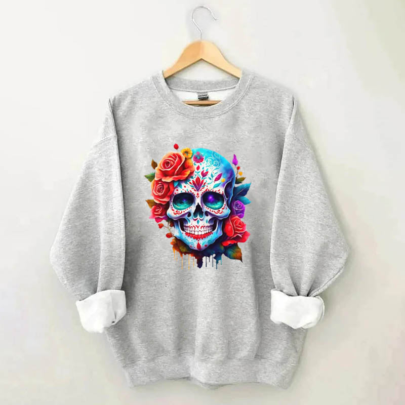 Floral Skull Boho Sweatshirt