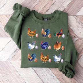 Chicken with eggs Easter Sweatshirt