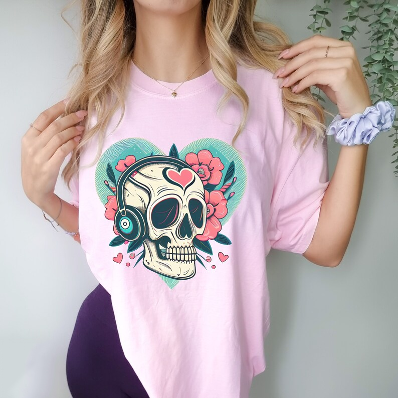 Hippie Pastel Heart Skull T-shirt