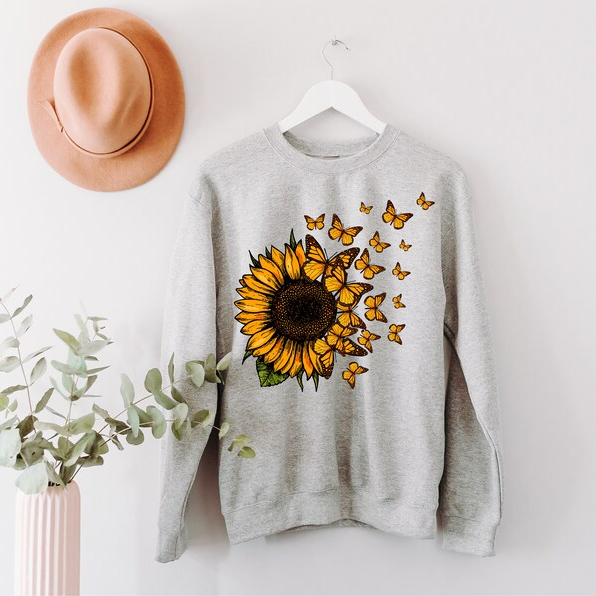 Sunflower Butterfly Sweatshirts