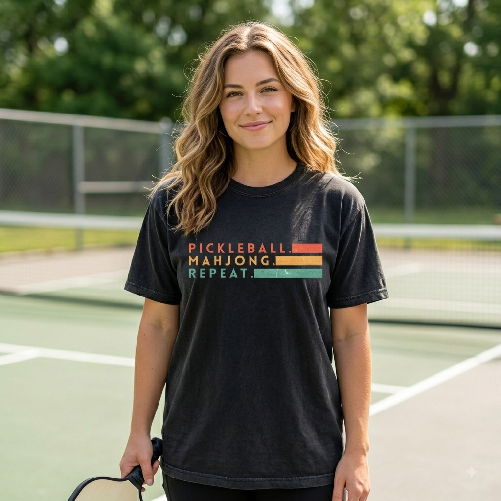 Comfort Colors Pickleball Mahjong Repeat Retro T-Shirt