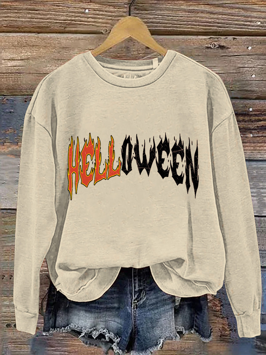 Funny Halloween Casual Print Sweatshirt