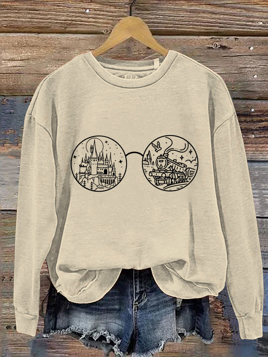Magic Glasses Halloween Art Print Casual Sweatshirt