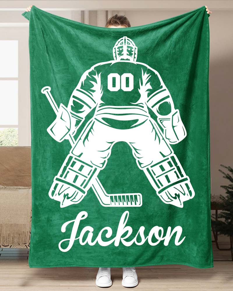 Personalized Ice Hockey Goalie Blanket