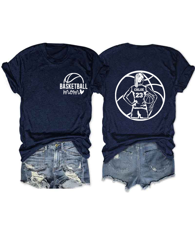 Personalized Basketball Mom T-Shirt