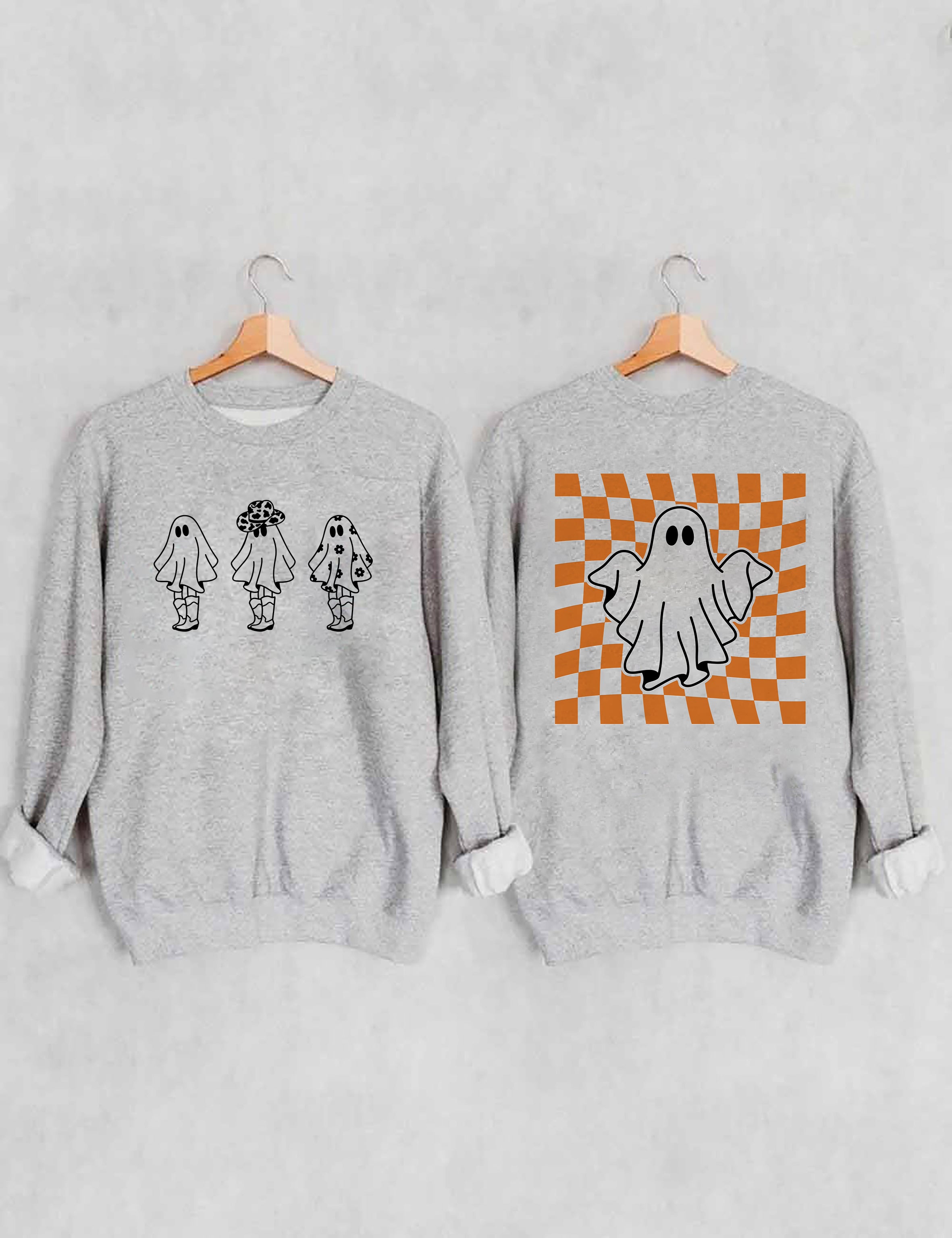 Ghost Outline Spooky Season Sweatshirt