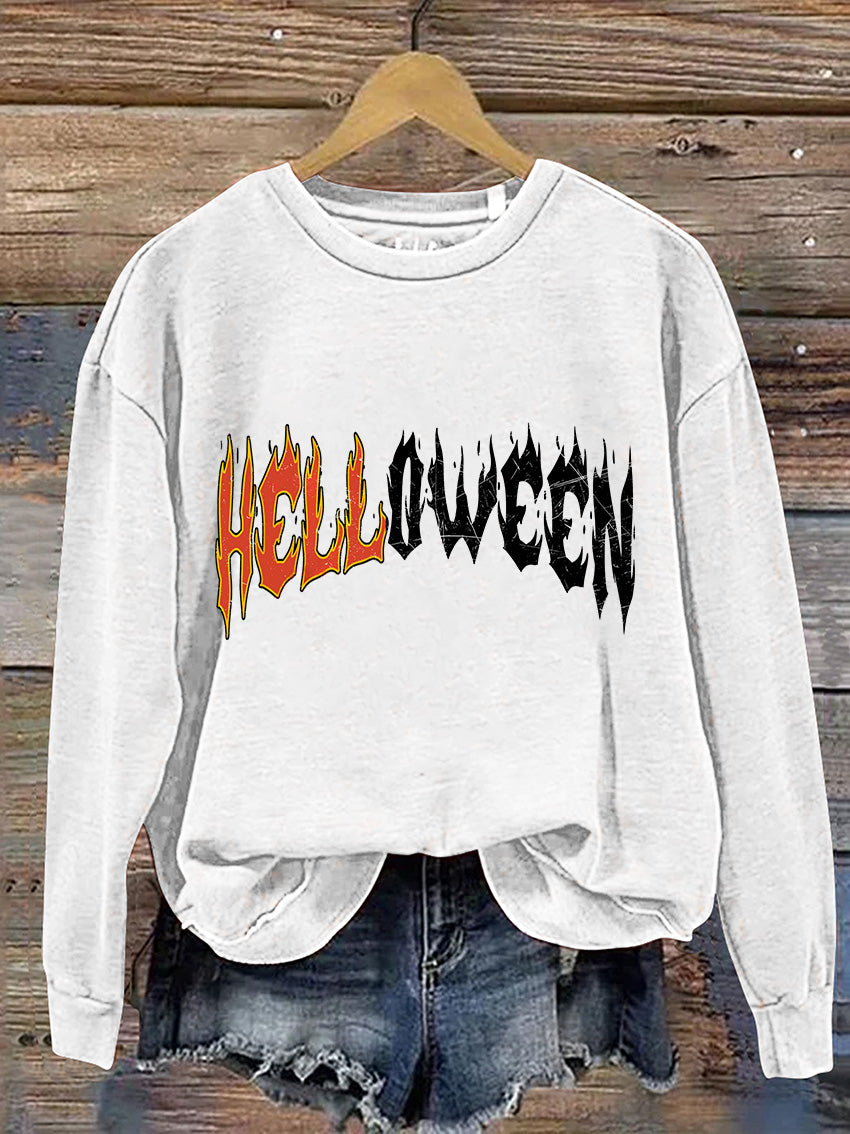Funny Halloween Casual Print Sweatshirt