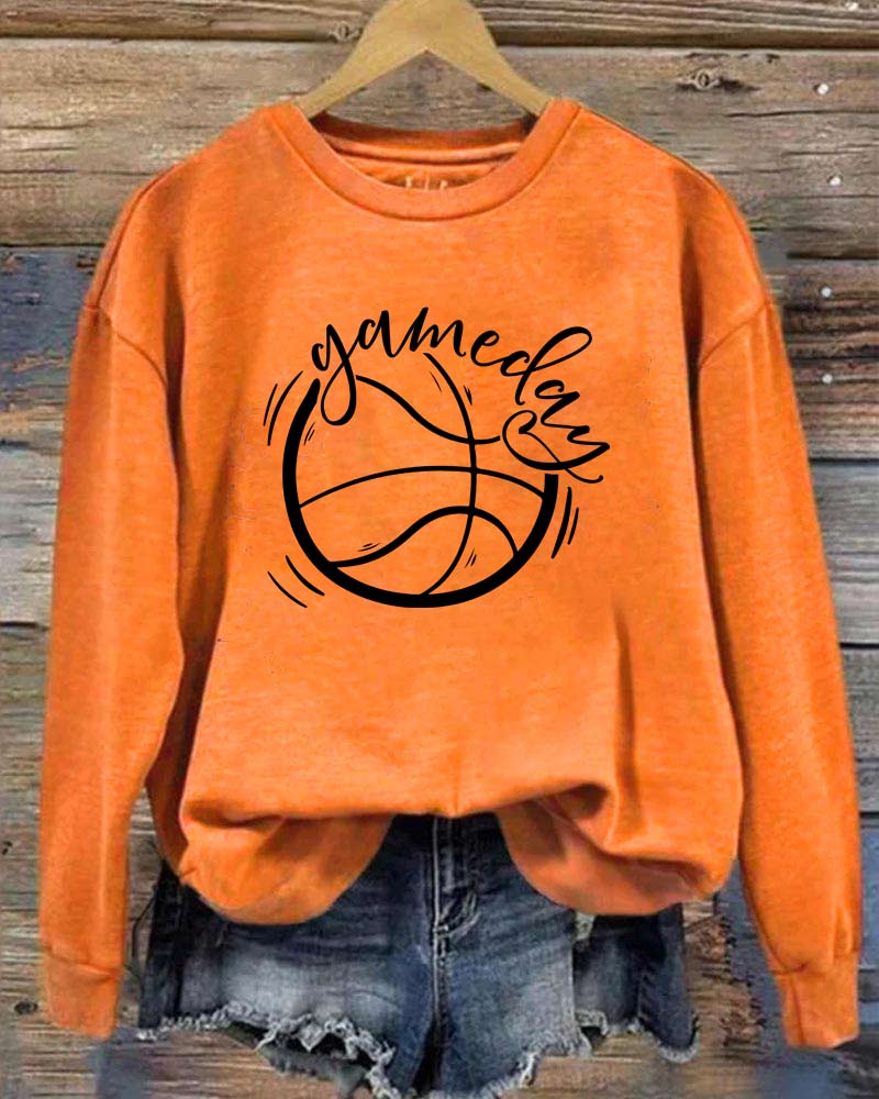 Basketball Game Day Crewneck Sweatshirt