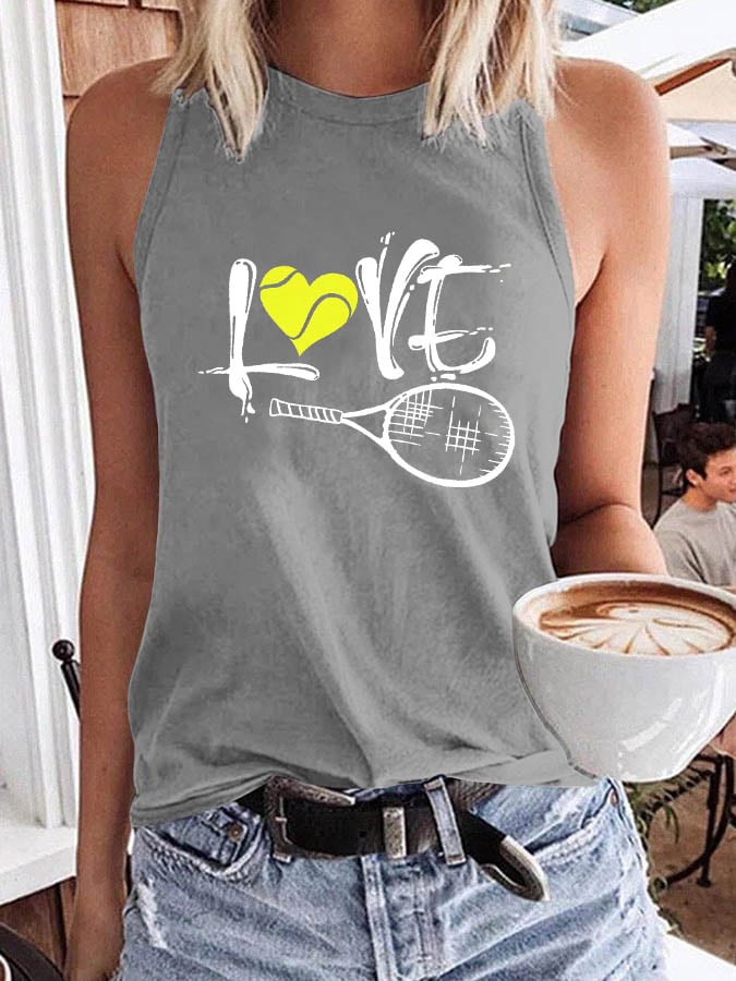 Women's Tennis Lovers Printed Tank Top
