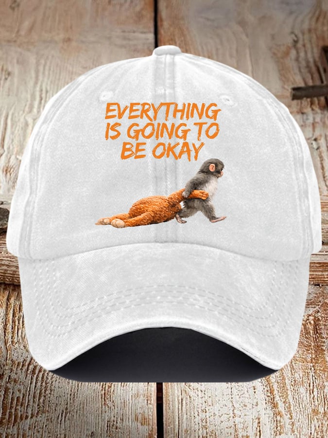 Unisex Baby Monkey Punch Printed Hat