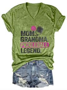 Women's "Mom Grandma Pickleball Legend" Printed T-Shirt