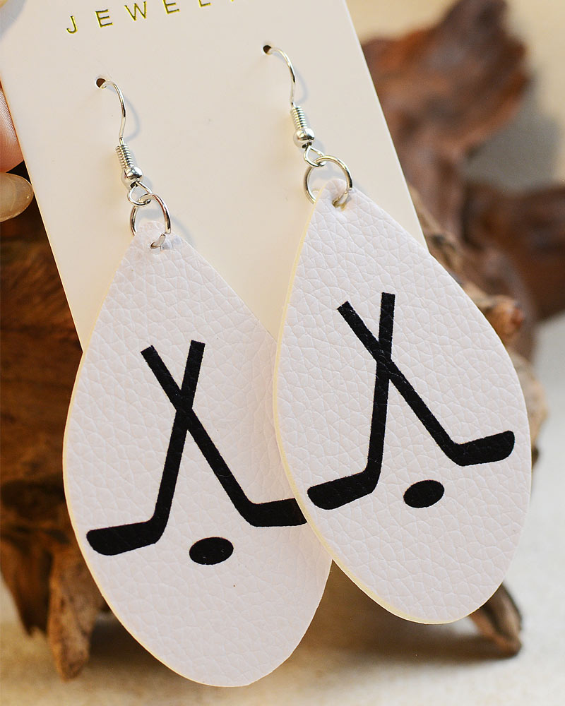 Hockey Teardrop Earrings
