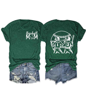 Personalized Baseball Mom 2 Boys T-Shirt