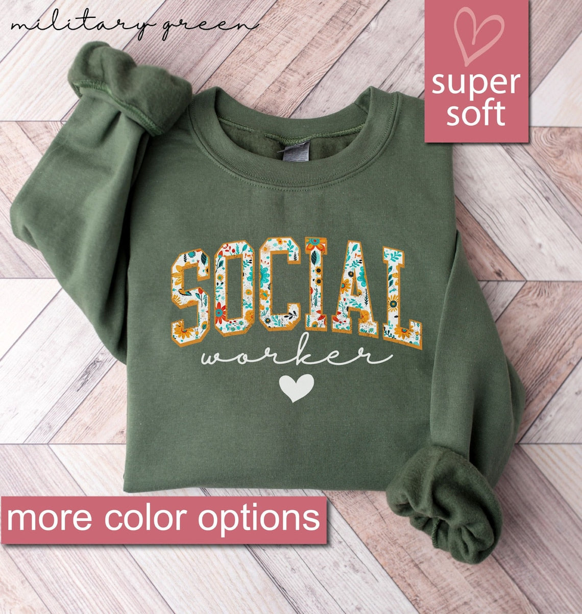 Floral Social Worker Sweatshirt