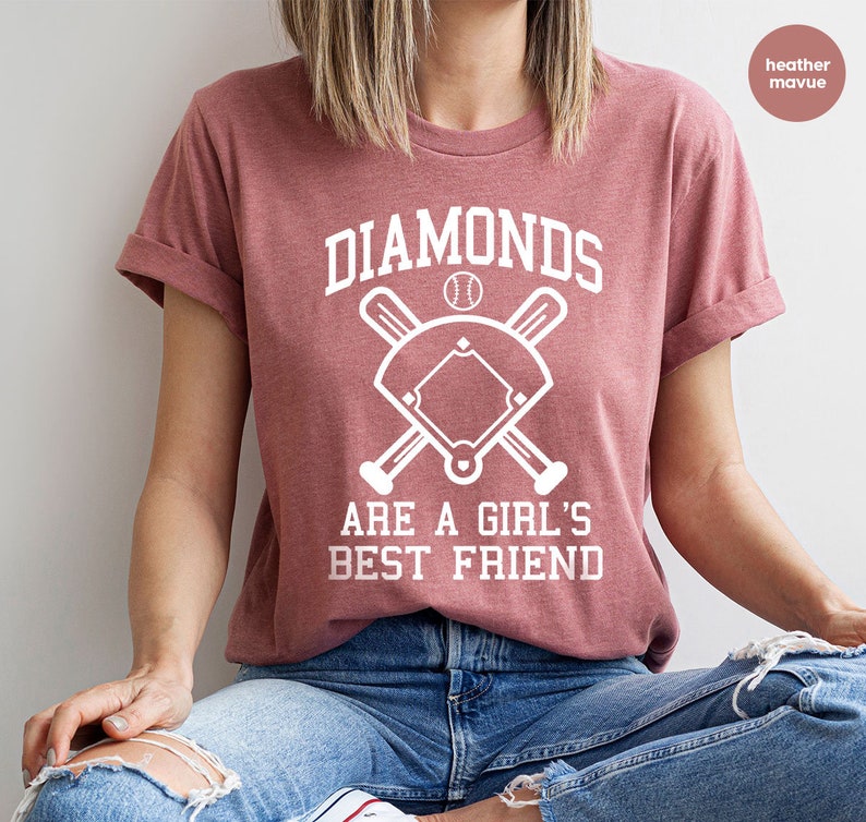 Diamonds Are A Girls Best Friend Softball T-shirt