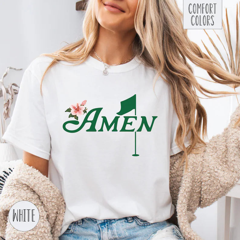 Golf Amen Azalea Pink Golf Tournament T-Shirt