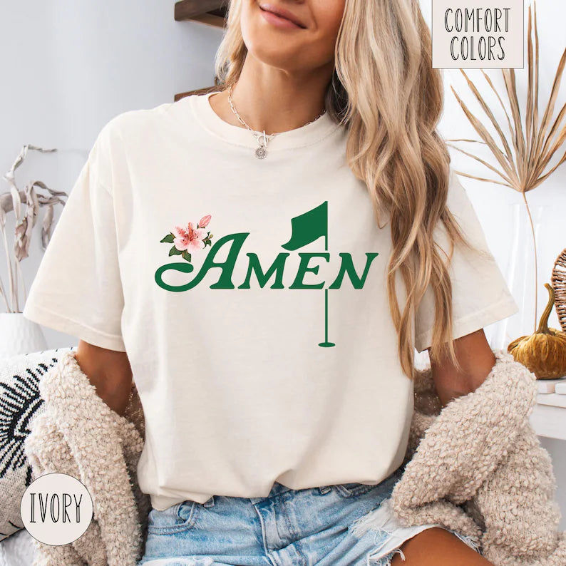 Golf Amen Azalea Pink Golf Tournament T-Shirt