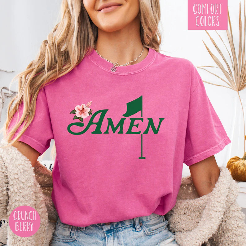 Golf Amen Azalea Pink Golf Tournament T-Shirt