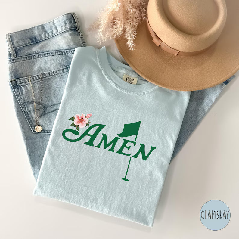 Golf Amen Azalea Pink Golf Tournament T-Shirt