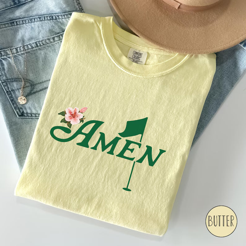 Golf Amen Azalea Pink Golf Tournament T-Shirt