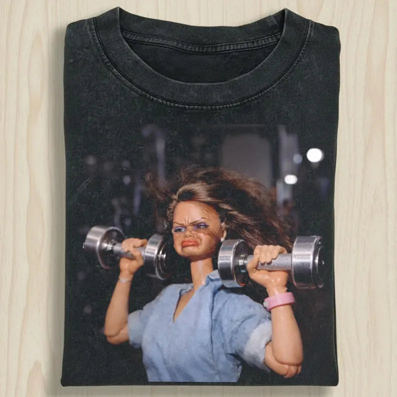 Vintage Workout Meme,Funny Gym Barbie Dr Pepper T-Shirt