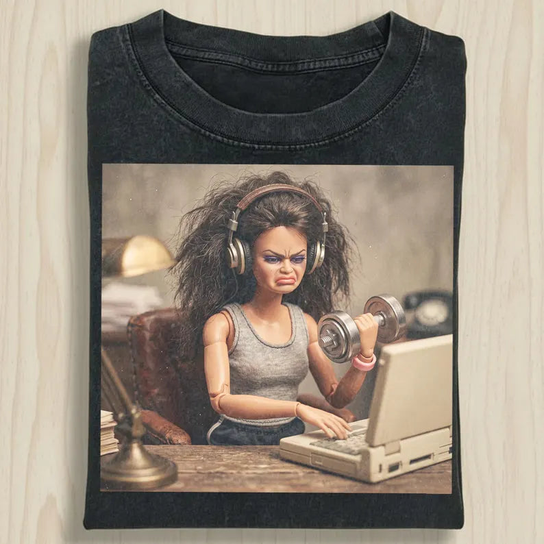 Vintage Workout Meme,Funny Gym Barbie Dr Pepper T-Shirt