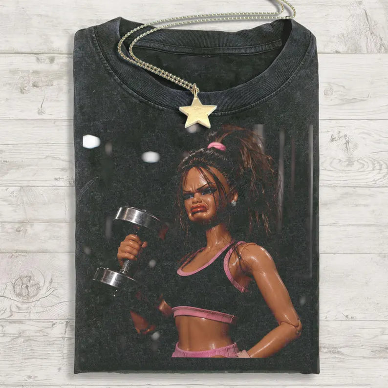 Vintage Workout Meme,Funny Gym Barbie Dr Pepper T-Shirt