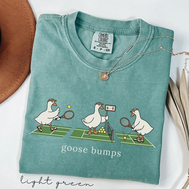 Comfort Colors® Funny Goose Tennis Team,Goose Bumps Tennis T-Shirt