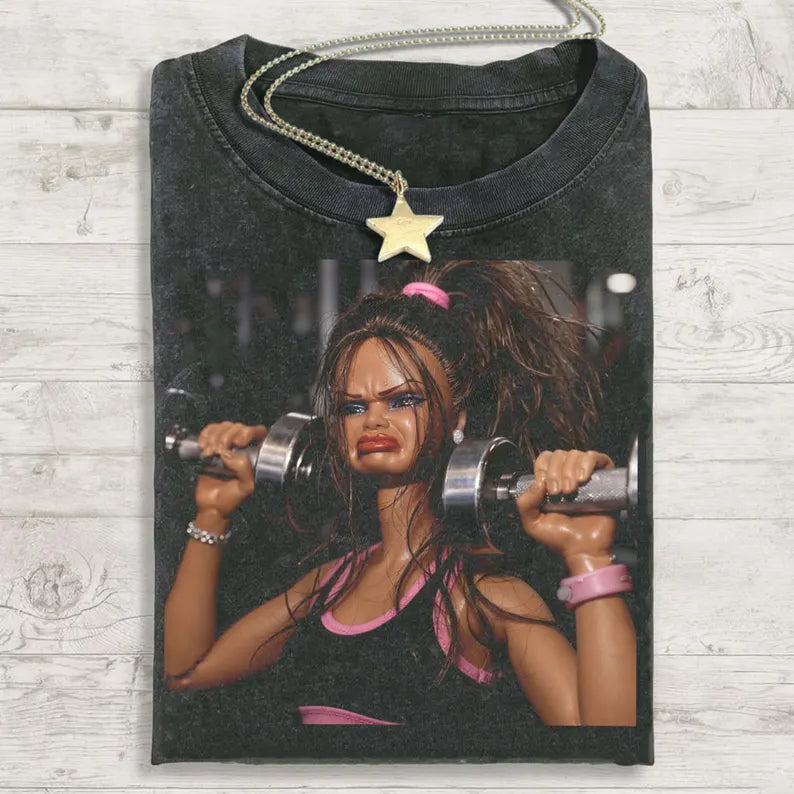 Vintage Workout Meme,Funny Gym Barbie Dr Pepper T-Shirt