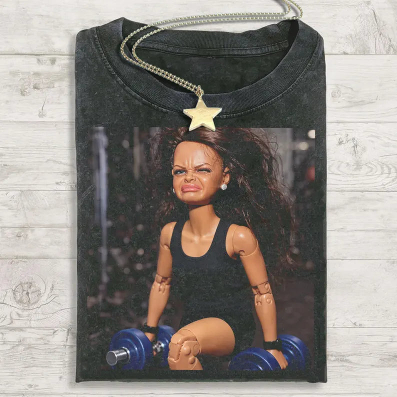 Vintage Workout Meme,Funny Gym Barbie Dr Pepper T-Shirt