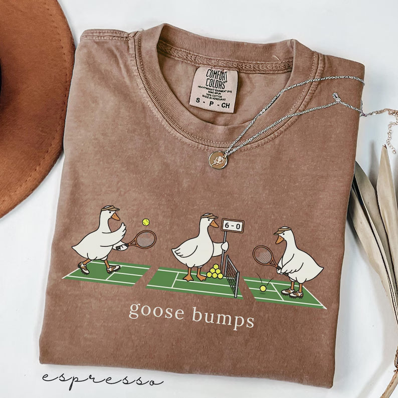 Comfort Colors® Funny Goose Tennis Team,Goose Bumps Tennis T-Shirt