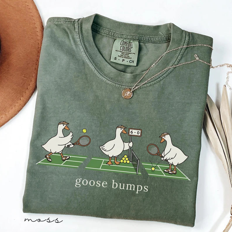Comfort Colors® Funny Goose Tennis Team,Goose Bumps Tennis T-Shirt