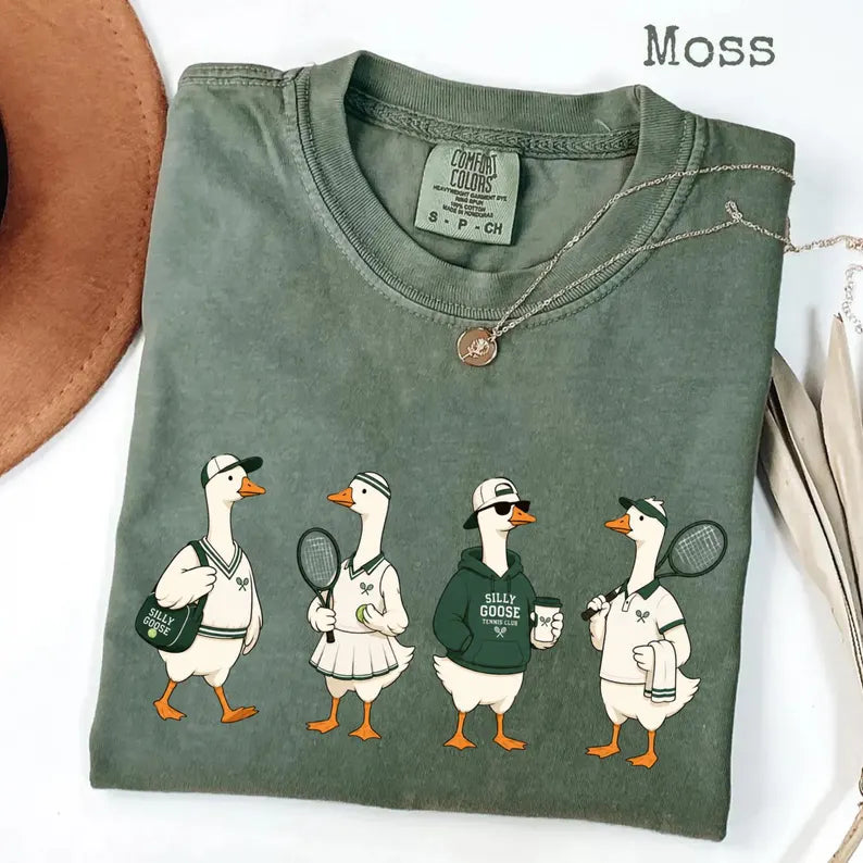 Comfort Colors®  Funny Tennis Player，Silly Goose Tennis T-Shirt