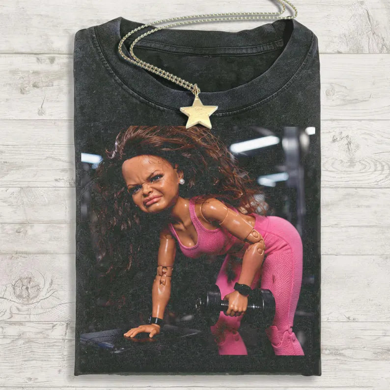 Vintage Workout Meme,Funny Gym Barbie Dr Pepper T-Shirt
