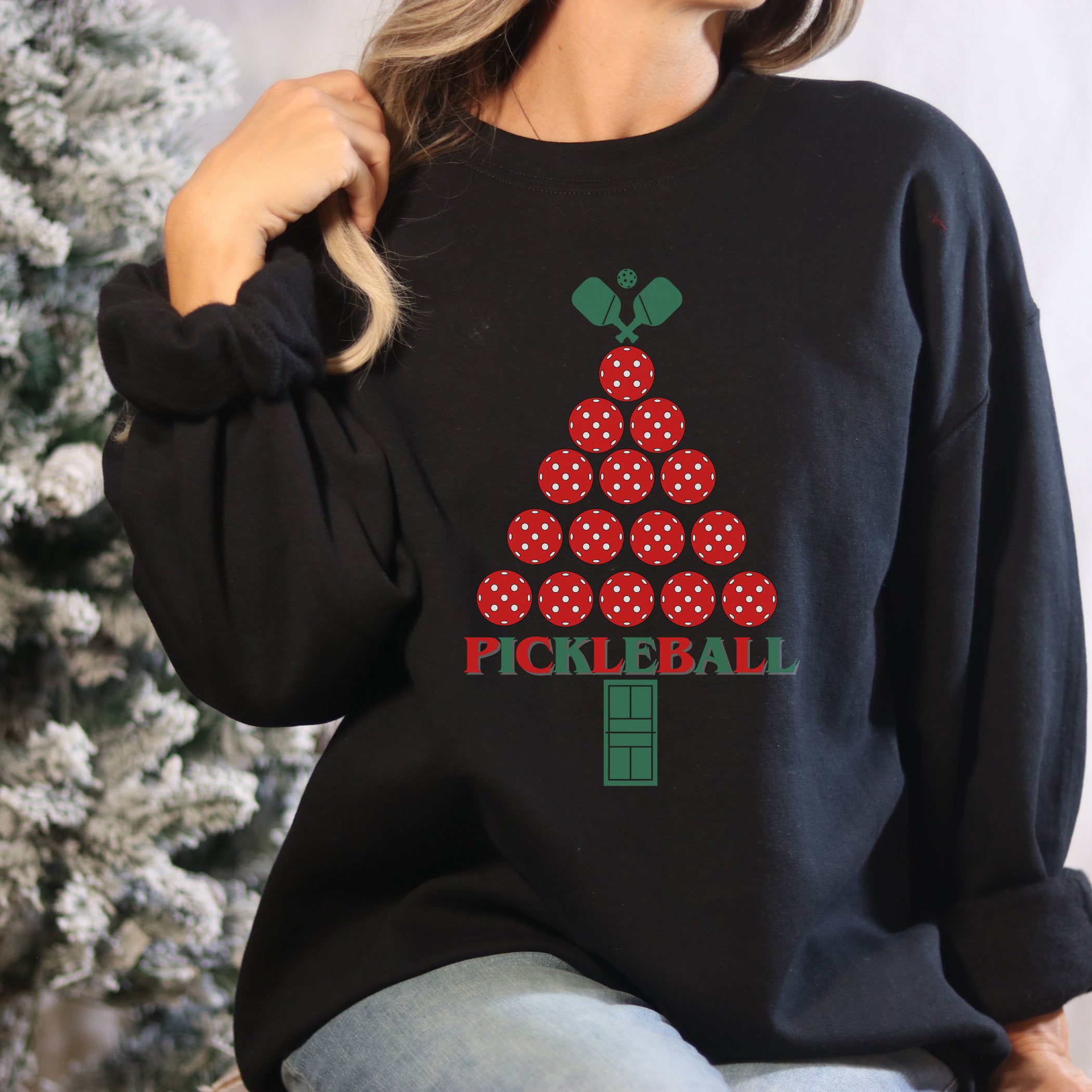 Pickleball Christmas Tree Sweatshirt