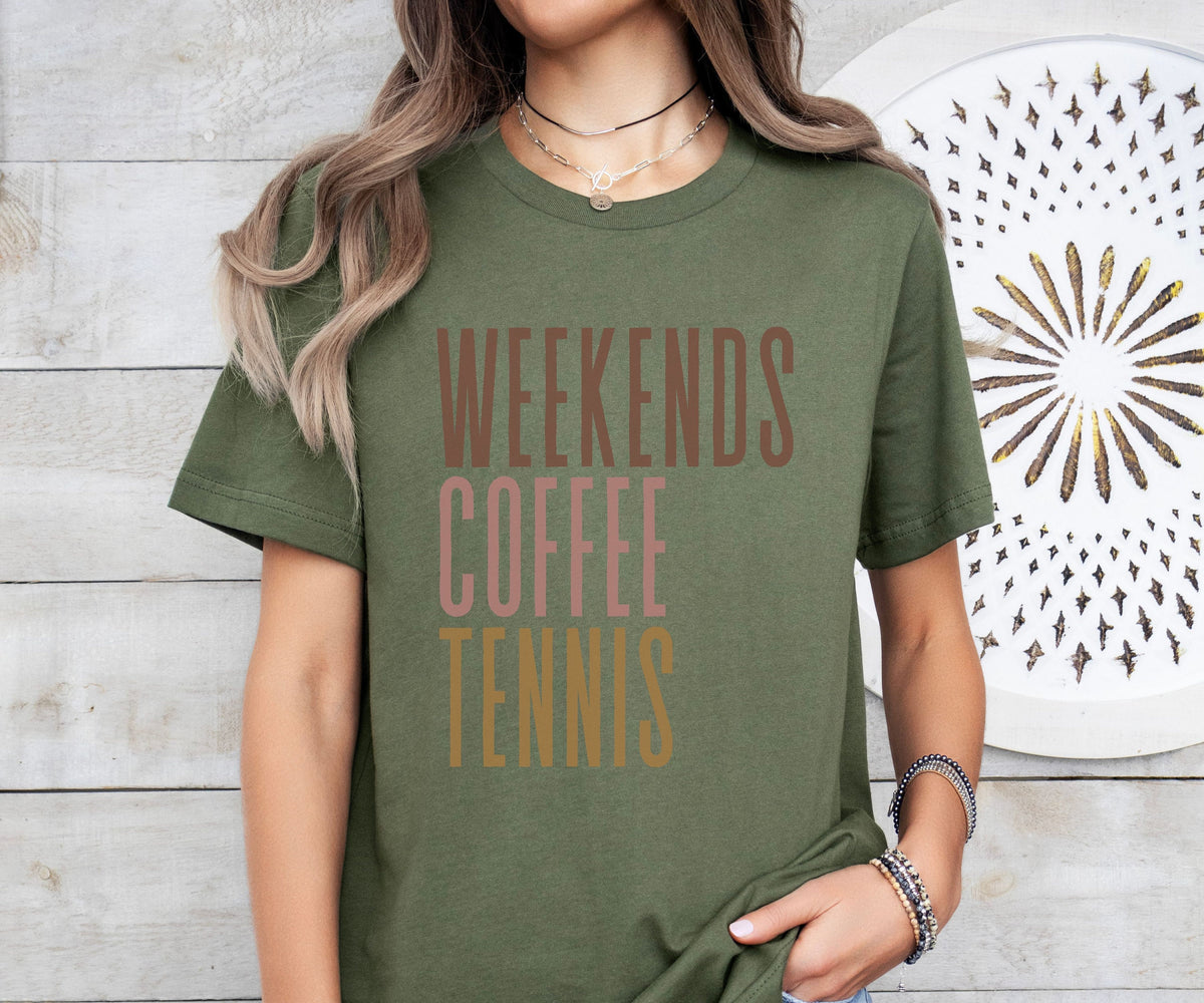 Weekends Coffee Tennis T-shirt