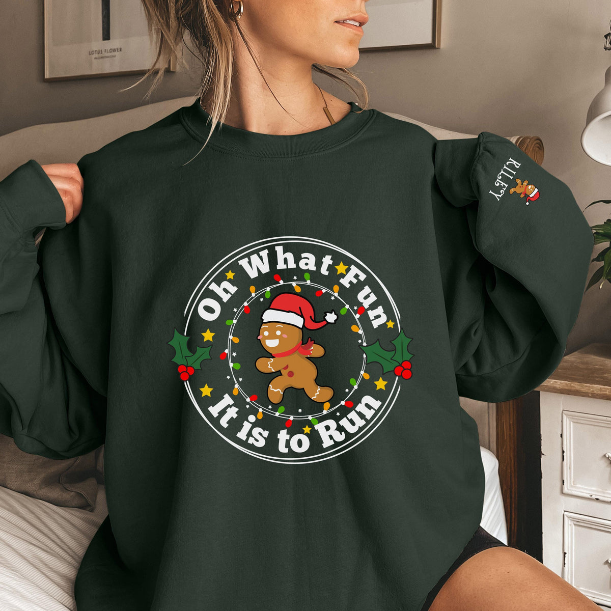 Custom Name Christmas Running Sweatshirt