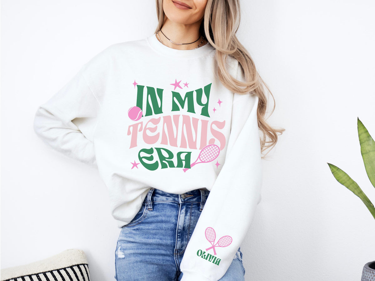 Custom Tennis Sweatshirt Name on Sleeve