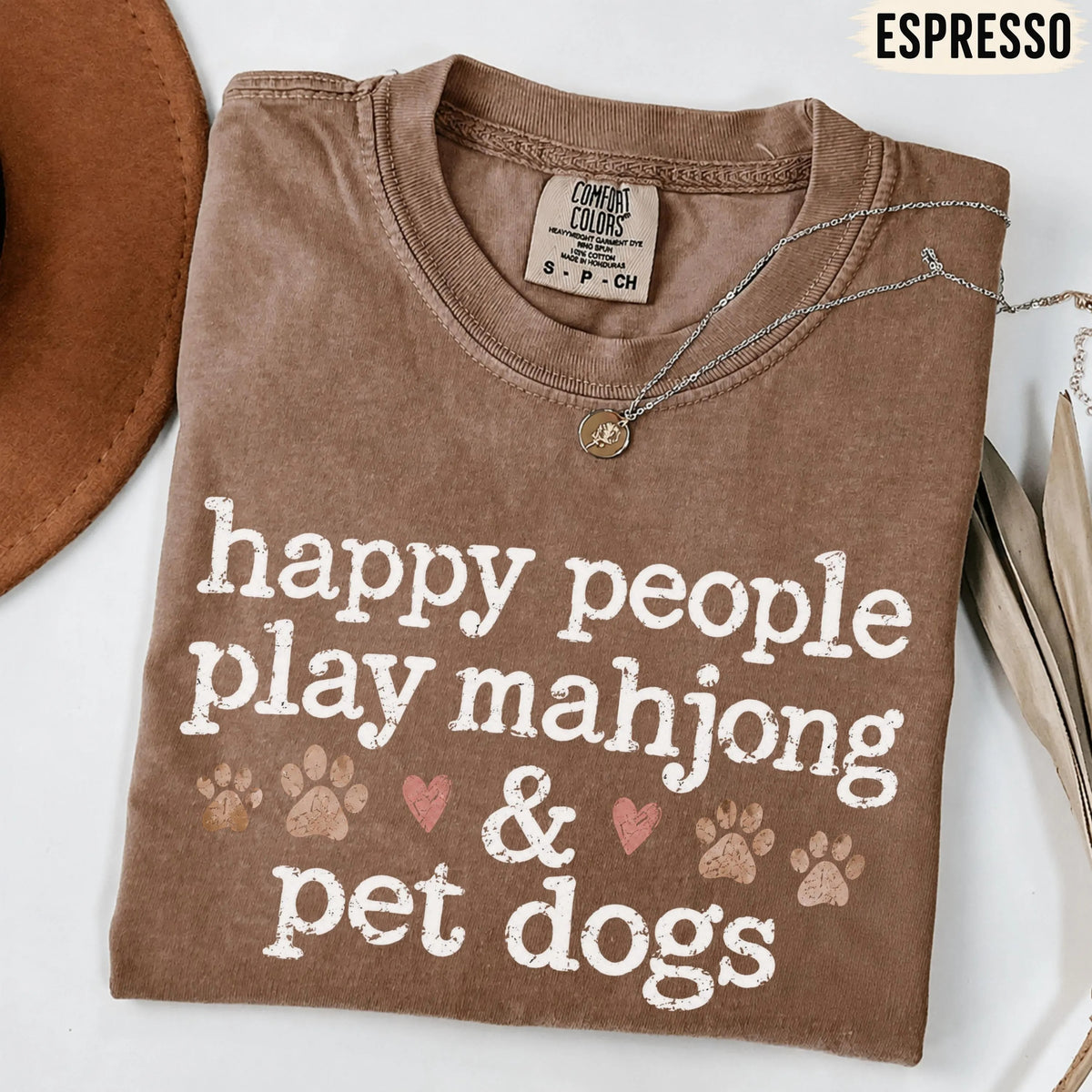 Comfort Colors Happy People Play Mahjong & Pet Dogs T-Shirt