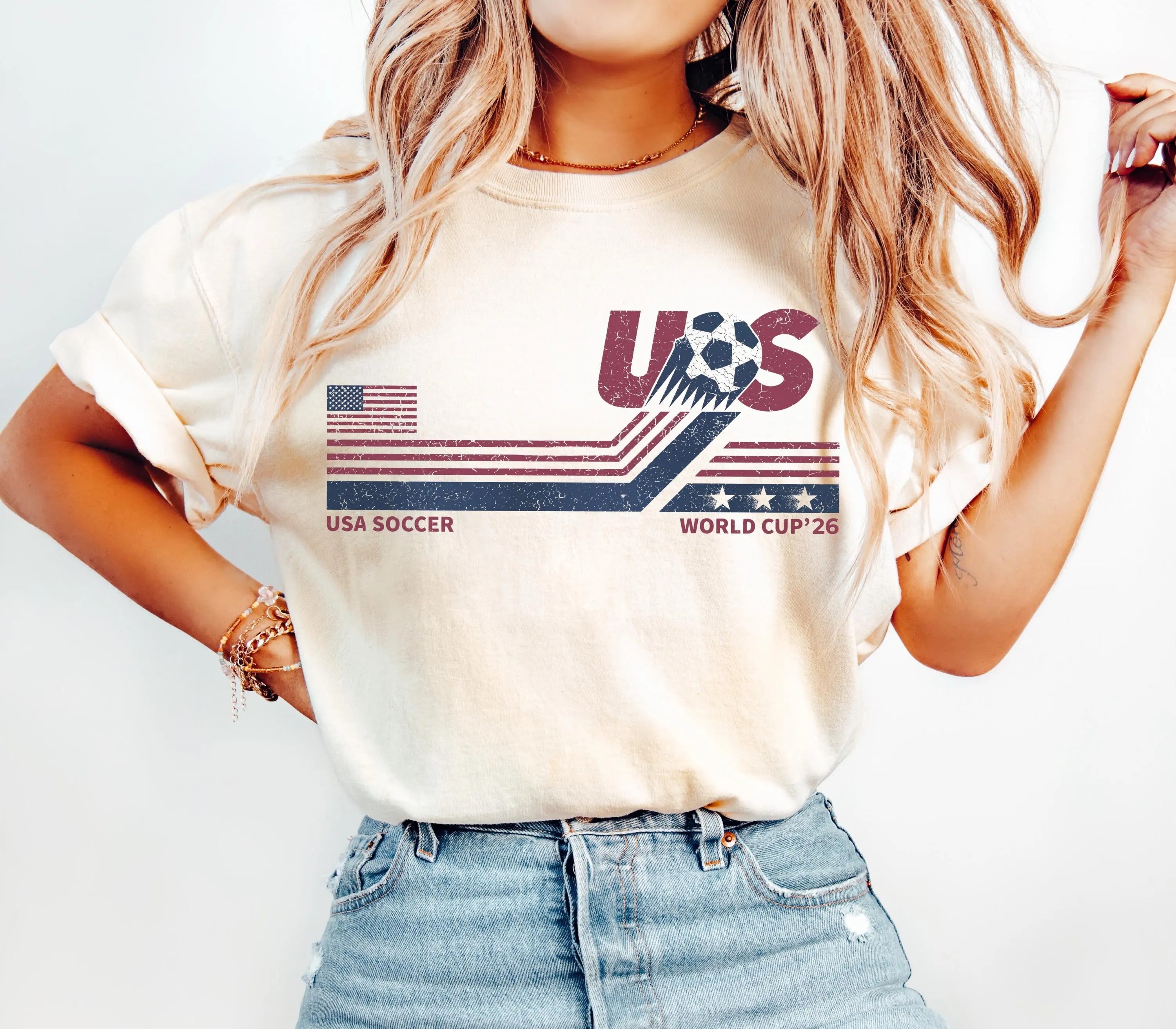 USA Soccer World Vintage Comfort Color T-shirt
