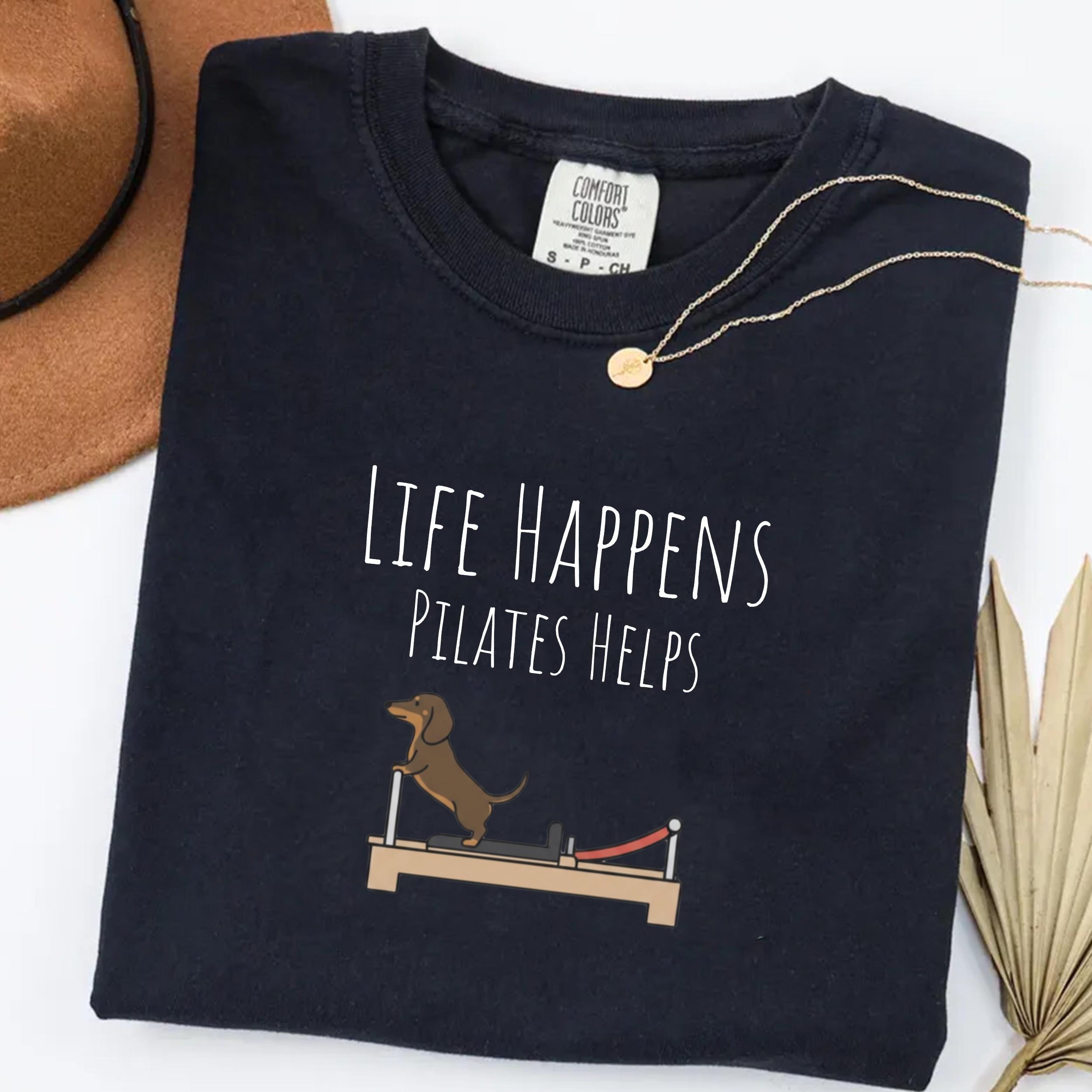Comfort Colors Life Happens Pilates Helps T-shirt