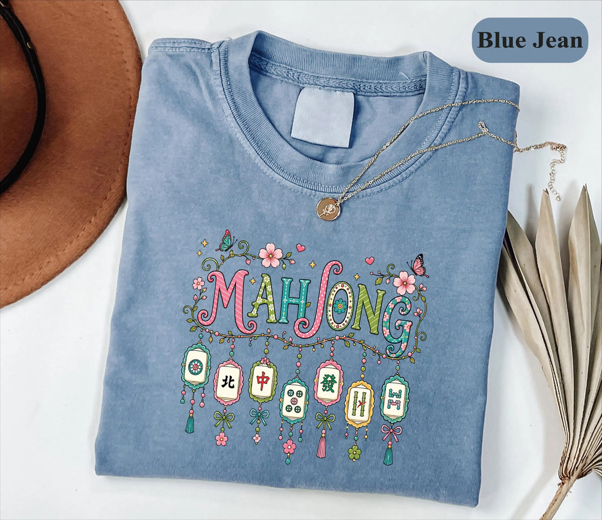 Comfort Colors Floral Mahjong Game£¬Mahjong Social Club T-Shirt£©