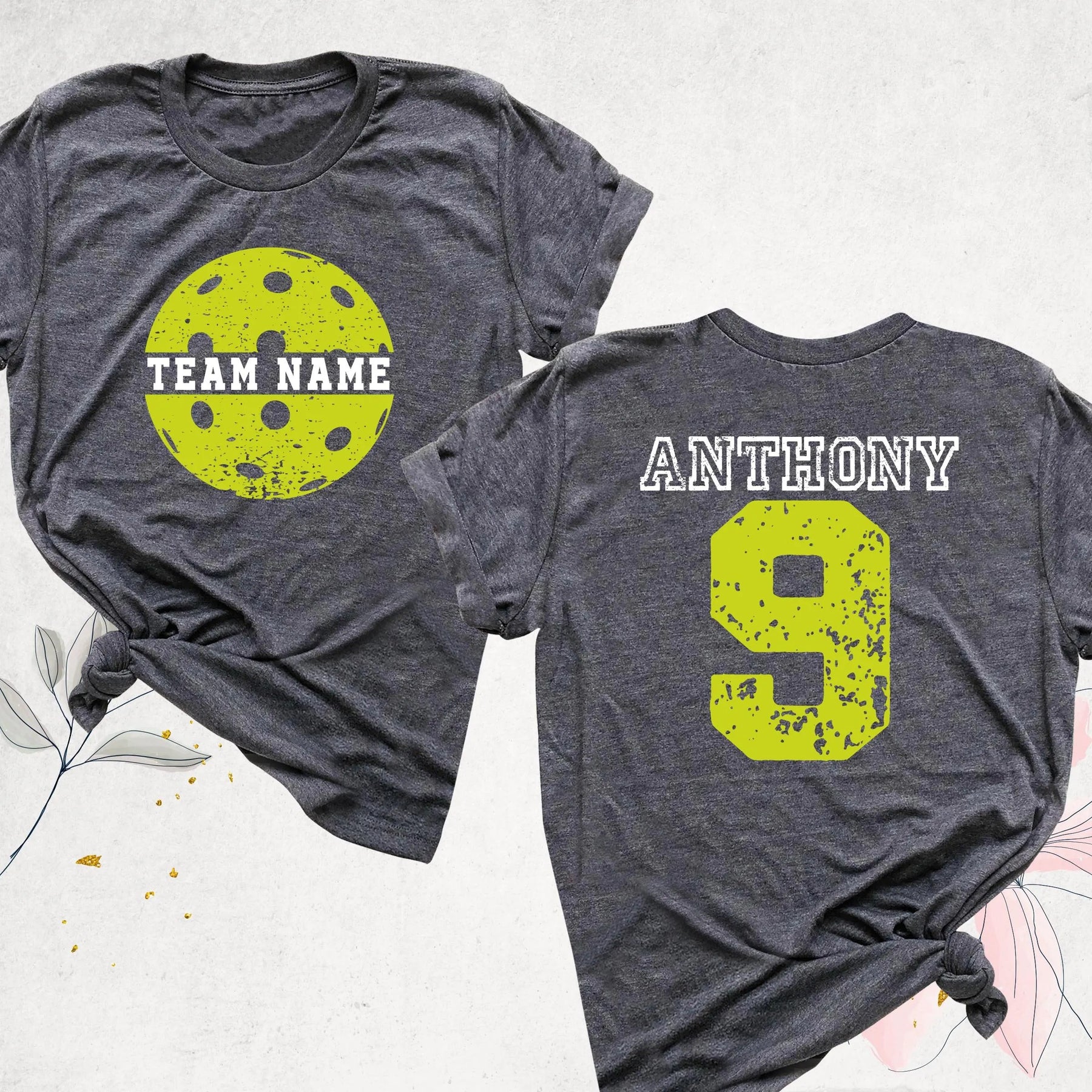 Pickleball Game Day T-shirt,Personalized Name and Number Pickleball Team