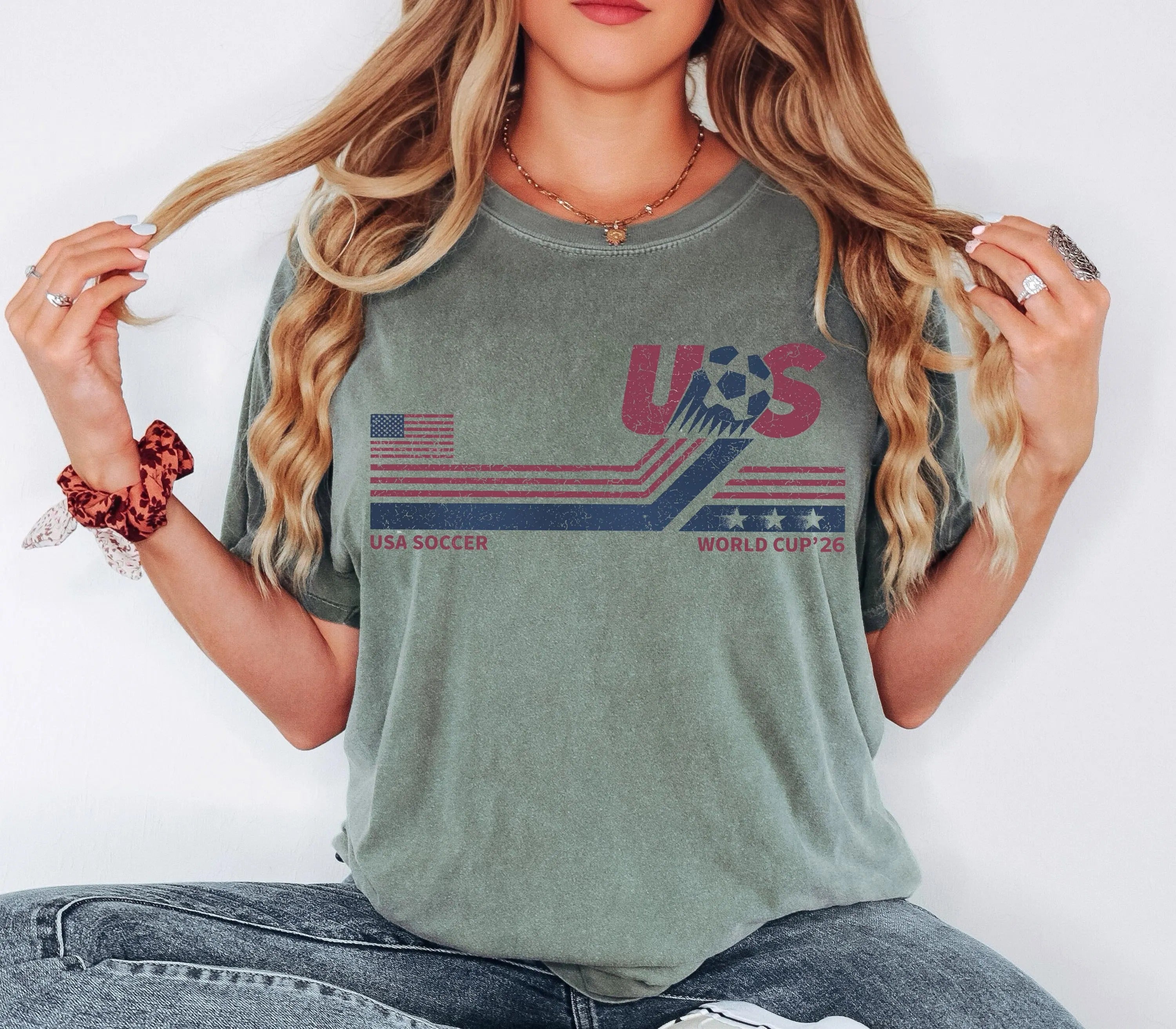 USA Soccer World Vintage Comfort Color T-shirt